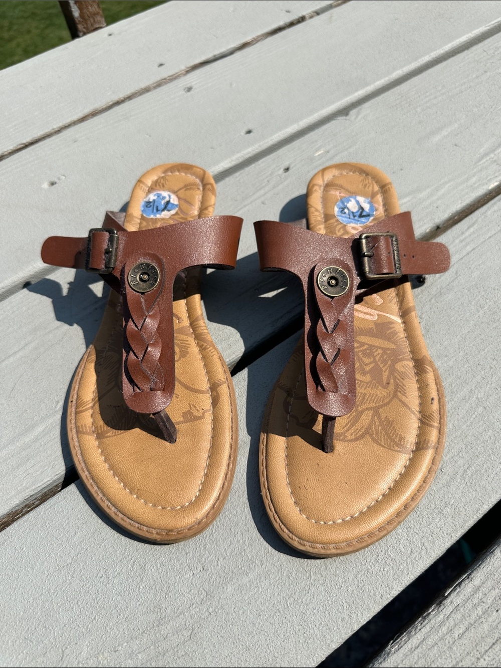 Blowfish Brown Braided Toe-Post Sandals